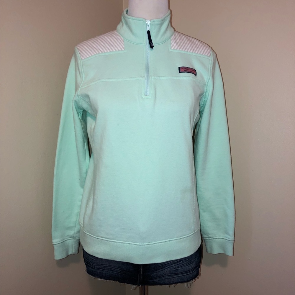Vineyard Vines Shep Shirt 1/4 Zip Women XL Navy Blue Martha's